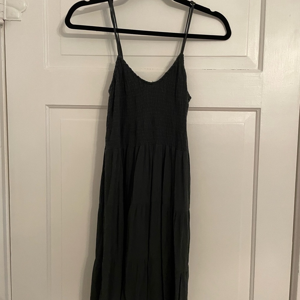 Brandy Melville Dark Green Smocked Dress